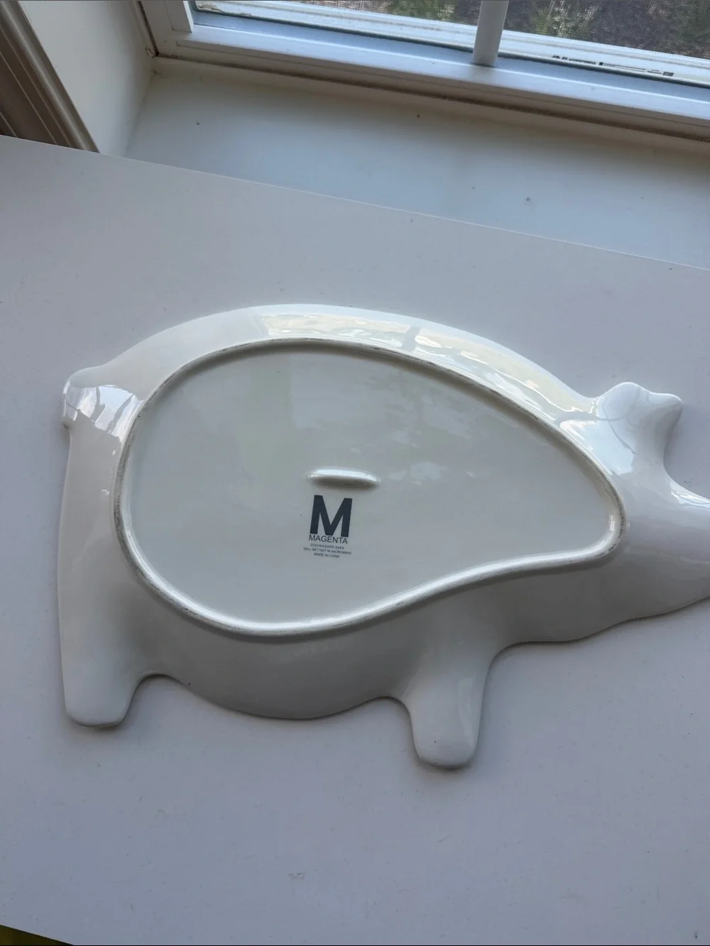 Magenta Rae Dunn White Ceramic Pig Platter “oink” farm line 2016 VHTF rare